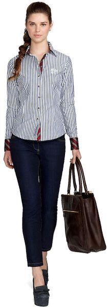 Brooks Brothers Fitted French Cuff Stripe Dress Shirt in Blue (navy-white) - Lyst