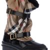 Burberry Checked Mid Calf Boot in Black - Lyst