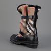 Burberry Checked Mid Calf Boot in Black - Lyst