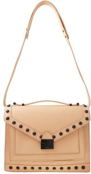 Loeffler Randall Studded Rider Bag in Beige (black) - Lyst