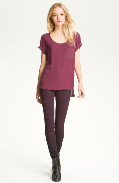 Rag & Bone Shine Back Pocket Tee in Purple (wine) - Lyst