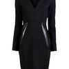 Yigal Azrouel Ponte Leather Dress in Black (jet) - Lyst