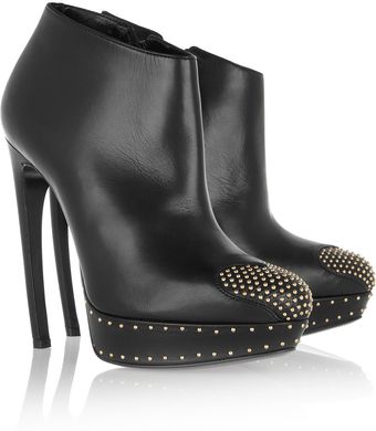 Alexander McQueen Studded Leather Ankle Boots - Lyst