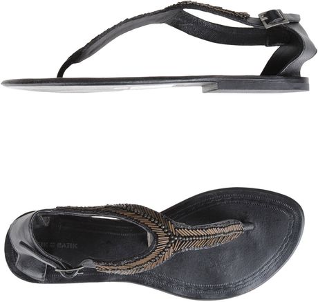 Antik Batik Flip Flops in Gray (black) - Lyst
