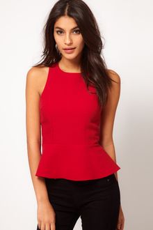 ASOS Collection Asos Textured Top with Peplum - Lyst