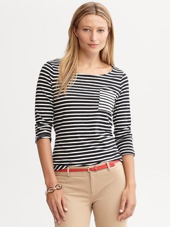 Banana Republic Mixed Stripe Tee - Lyst