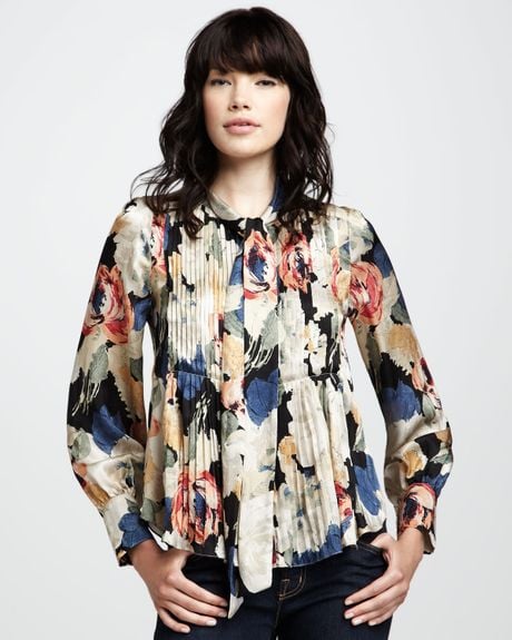 Elizabeth And James Celeste Printed Blouse in Multicolor (black multi) - Lyst