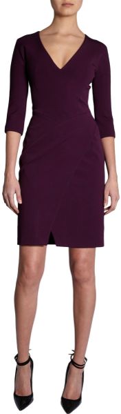 J. Mendel Asymmetric Wrap Dress in Purple (plum) - Lyst