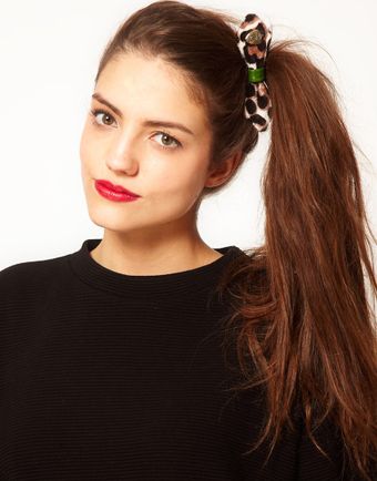 Juicy Couture Leather Bow Elastic Head Band - Lyst