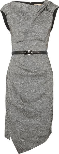 Michael Kors Draped Wool and Silkblend Tweed Dress - Lyst