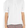 Michael Kors Pleated Silkgeorgette Top in White - Lyst