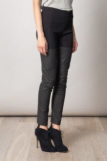 Raquel Allegra Heavy Ribbed and Leather Boot Trousers - Lyst