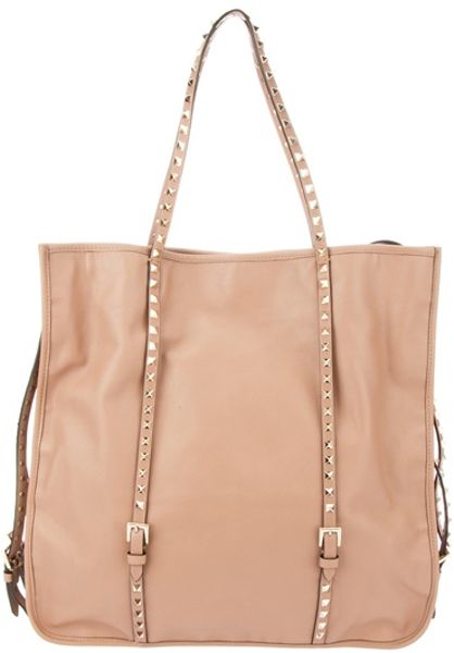 Valentino Studded Shopper Bag in Beige (nude) - Lyst