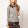 Asos Collection Lace Collar Jumper in Gray (grey) - Lyst