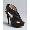 Diane Von Furstenberg Platform Evening Sandals Zia in Black (black glitter) - Lyst