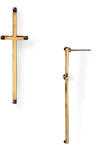 House Of Harlow 14kt Plated Long Cross Earrings - Lyst