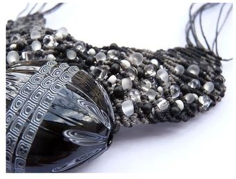 Ifatcreations Black Stars Murano Necklace Nr 366 - Lyst