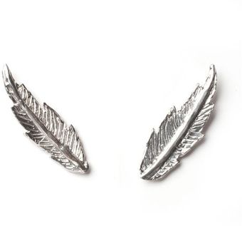 Leivankash Featherana Silver Stud Earrings - Lyst