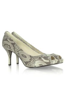 Michael Kors Michael Flex Pythonembossed Open Toe Platform Pump - Lyst