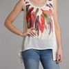 Pussycat Feather Print Chiffon Vest in Beige (white) - Lyst