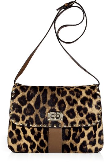 Valentino Leopard Studded Calf Hair Bag - Lyst