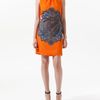 Zara Printed Cashmere Dress in Orange - Lyst