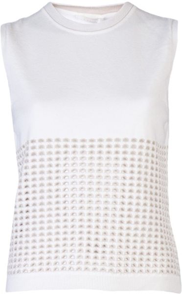 Chloé Eyeknit Vest in Beige (natural) - Lyst