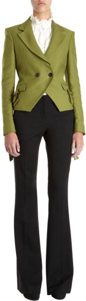 Derek Lam Fitted Doublebreasted Blazer in Green - Lyst