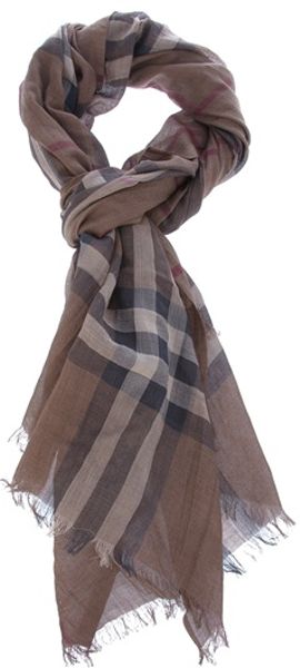 Burberry Brit Giant Check Scarf in Brown - Lyst