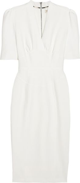 Burberry Stretchtwill Dress in White - Lyst