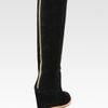Kate Spade Sanabel Suede Kneehigh Wedge Boots in Black - Lyst
