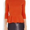 Tory Burch Woolblend Peplum Sweater in Orange - Lyst