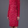 Valentino Scallop Edge Dress in Red - Lyst