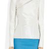 Zac Posen Structured Silktaffeta Top in White - Lyst