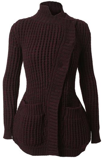 Alexander McQueen Chunky Heathered Wool Cardigan - Lyst