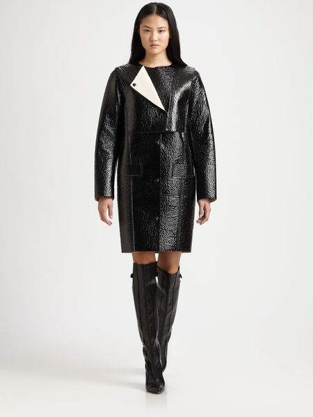 Alexander Wang Hybrid Lacquered Coat in Black - Lyst