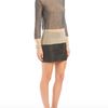 Alexander Wang Net Overlay Long Sleeve Crewneck Sweater in Gray (ink and oyster) - Lyst
