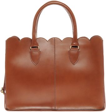 Asos Leather Scallop Edge Shopper - Lyst