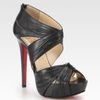 Christian Louboutin Bandra Leather Platform Sandals in Black - Lyst