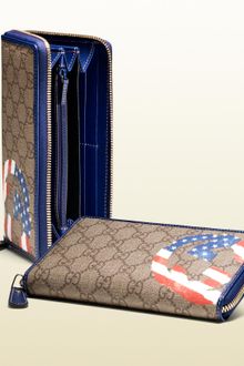 Gucci Usa Gg Flag Collection Zip Around Wallet - Lyst