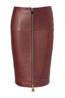 Hakaan Bordeaux Leather Pencil Skirt - Lyst