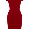 Karen Millen 40s Draped Crepe Dress in Red - Lyst