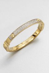 Michael Kors Studded Pavé Bangle Braceletgoldtone