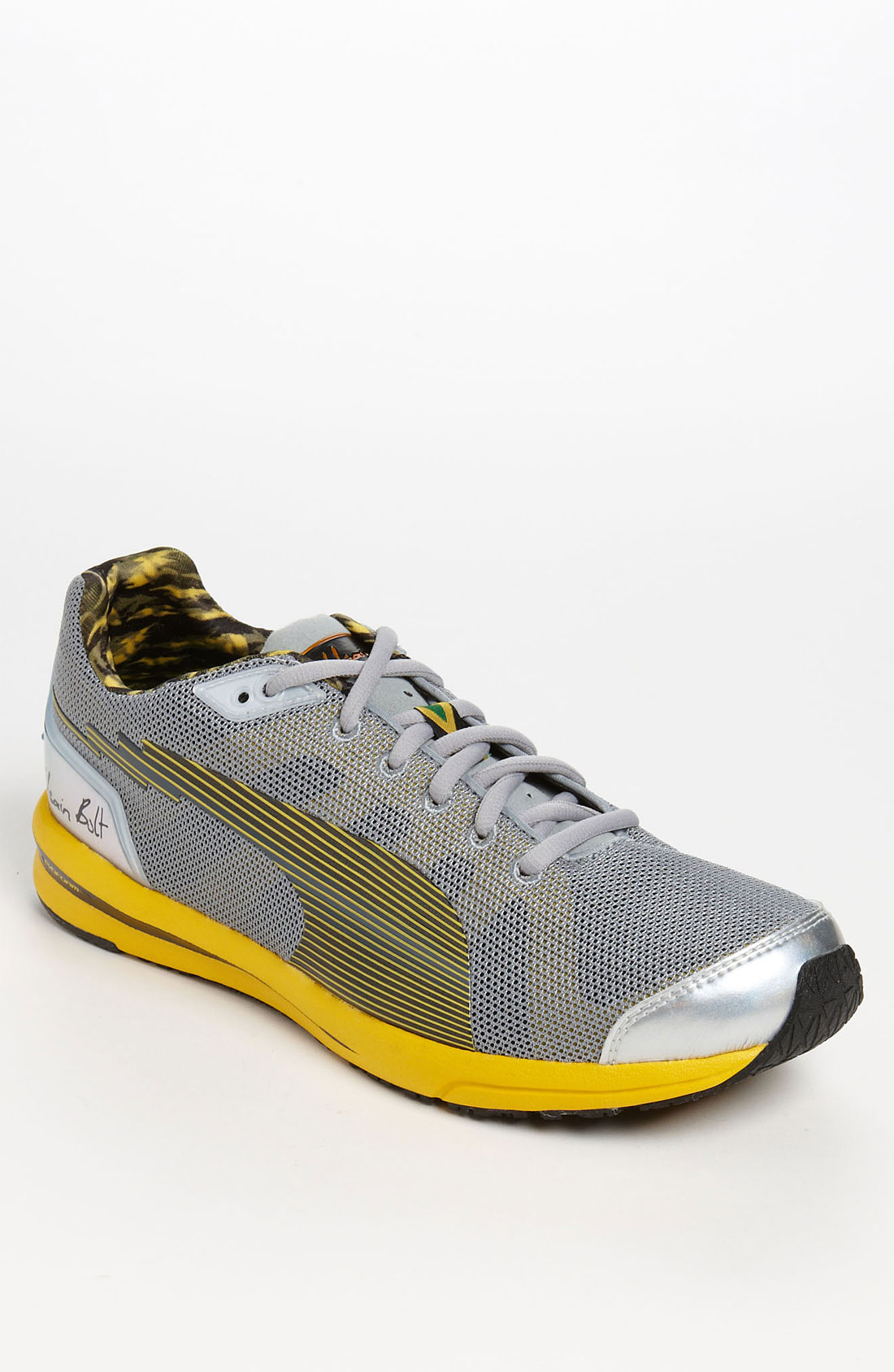 Puma Bolt Evospeed Running Shoe in Gray for Men (gray/ spectra yellow