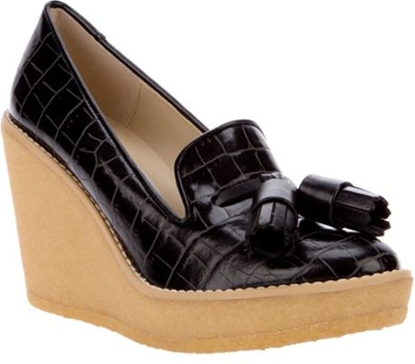 Stella Mccartney Loafer Wedge in Black - Lyst