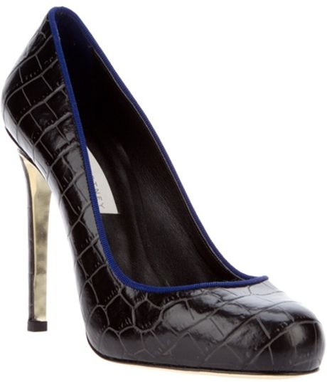 Stella Mccartney Snakeskin Embossed Pump in Black - Lyst
