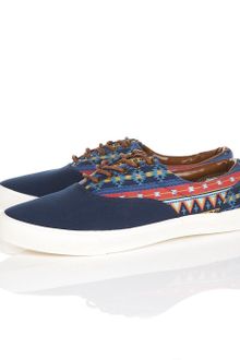 Topman Mystery Aztec Print Plimsoll - Lyst