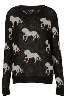 Topshop Knitted All Over Horses Jumper - Lyst