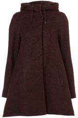 Topshop Burgundy Textured Parka