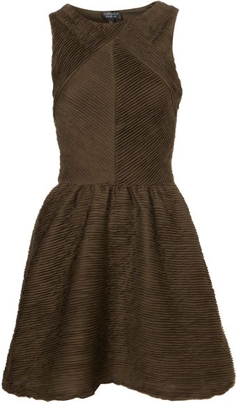 Topshop Textured Pleat Tunic - Lyst